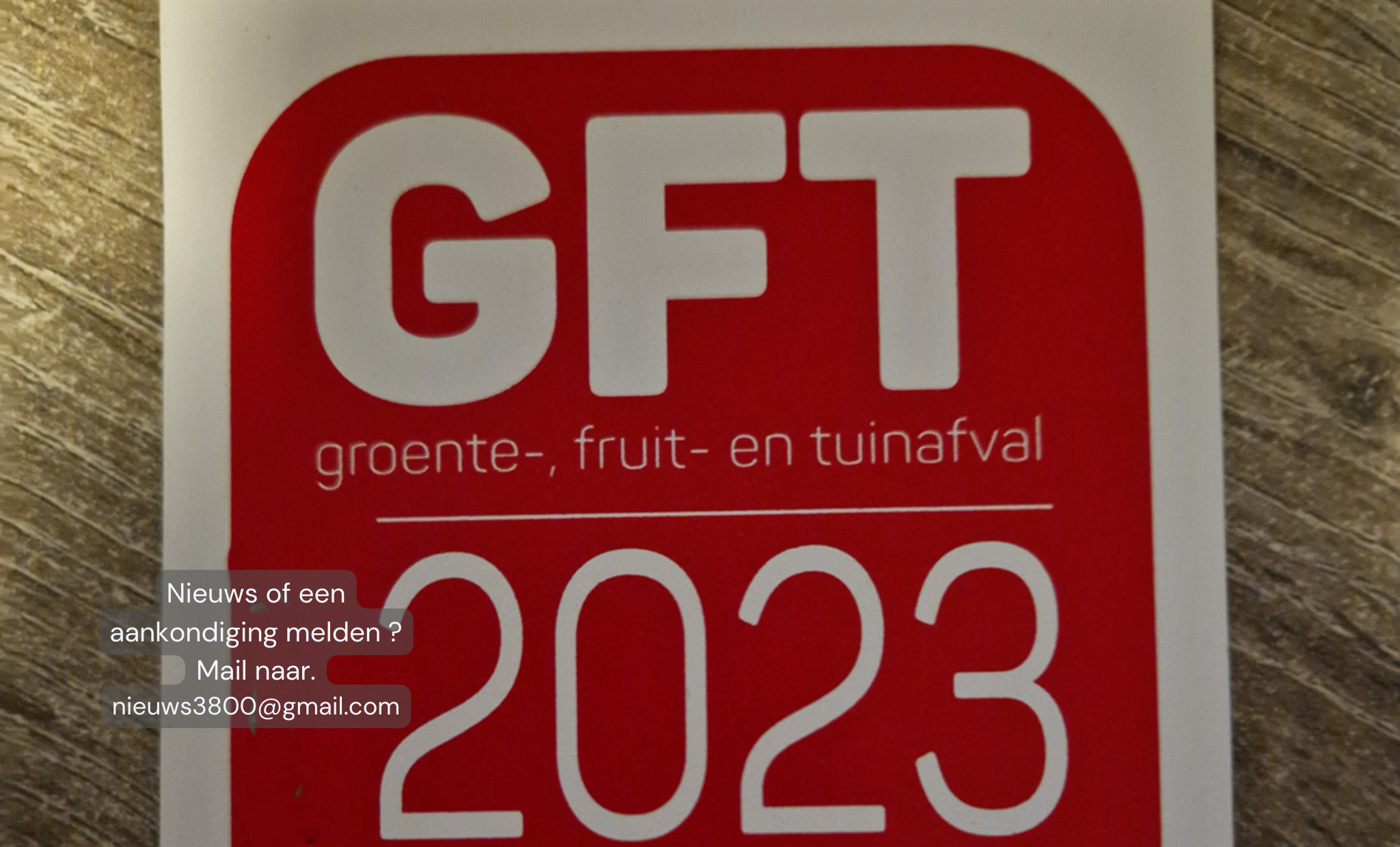 Even een herinnering: Zorg dat je op tijd de nieuwe GFT-sticker op je groene container kleeft