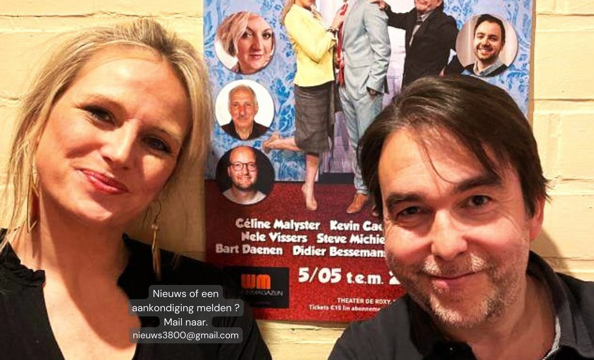 Céline Malyster en Gunter Reniers in ‘Foei, minister!’ in Theater De Roxy