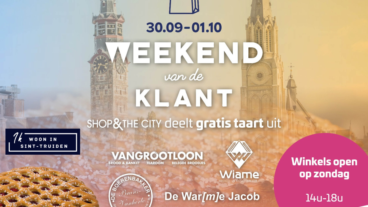 Het jaarlijkse ‘Weekend van de Klant’ komt eraan met ook op zondag winkels geopend in Sint-Truiden! (30/09-01/10)