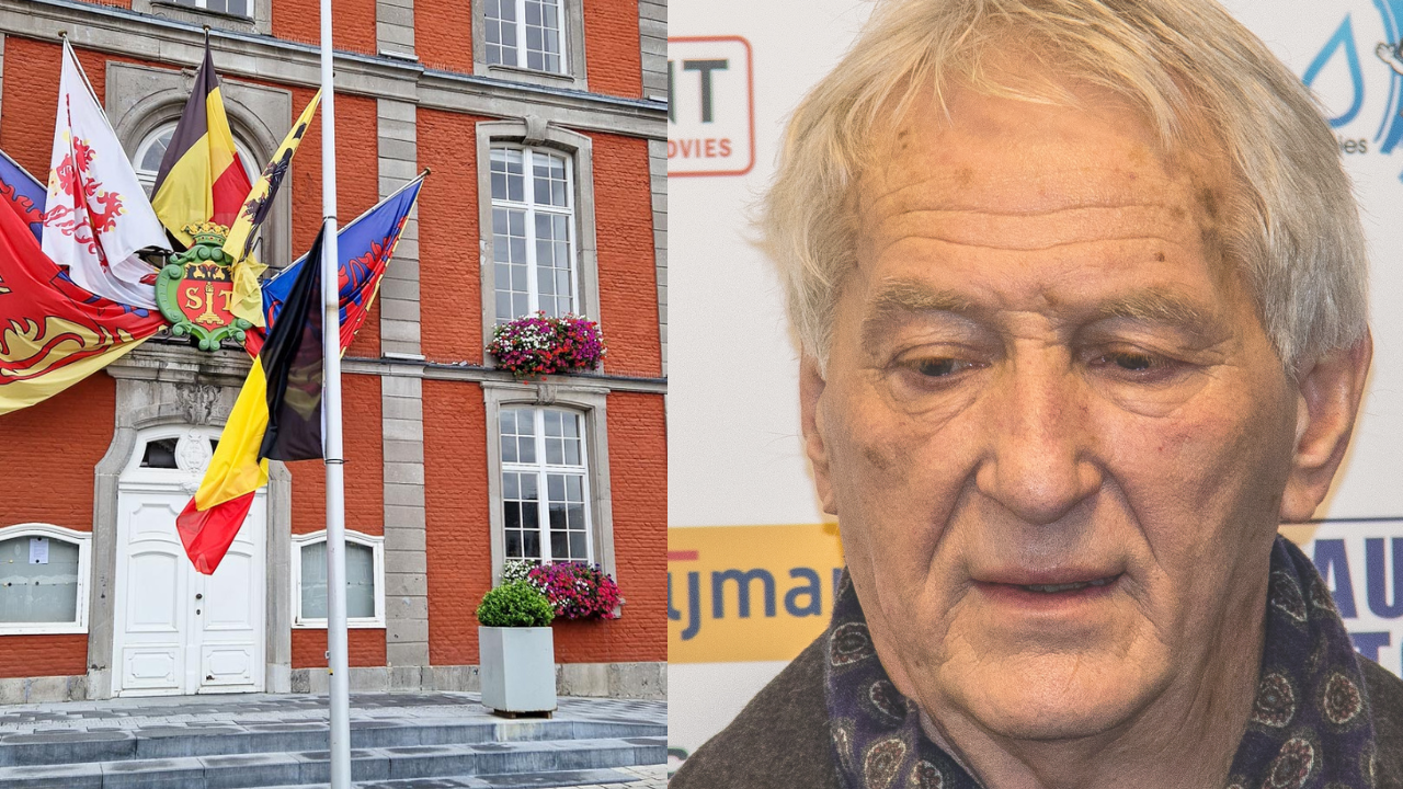 Vlaggen halfstok in Sint-Truiden i.v.m. overlijden Lon Polleunis
