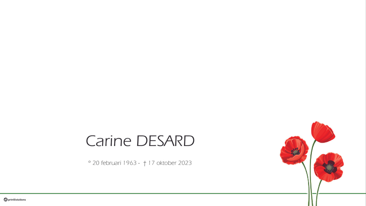 Overlijdensbericht van Carine DESARD