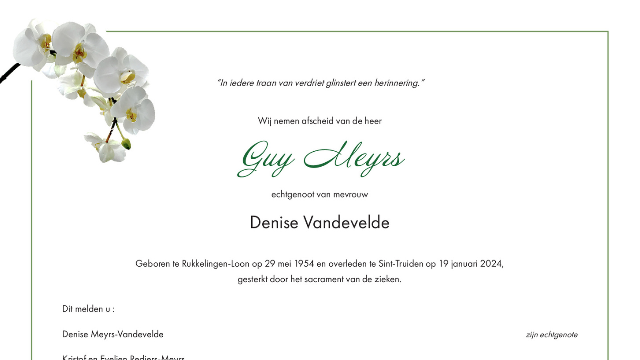 Overlijdensbericht van Guy Meyrs