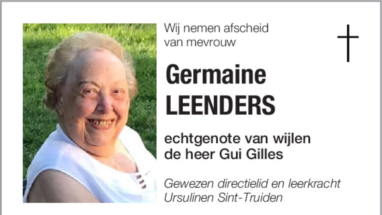 Overlijdensbericht van Germaine LEENDERS