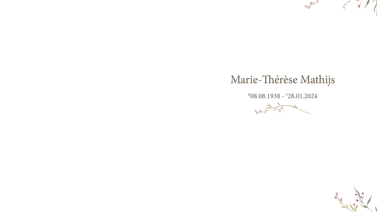 Overlijdensbericht van Marie-Thérèse Mathijs