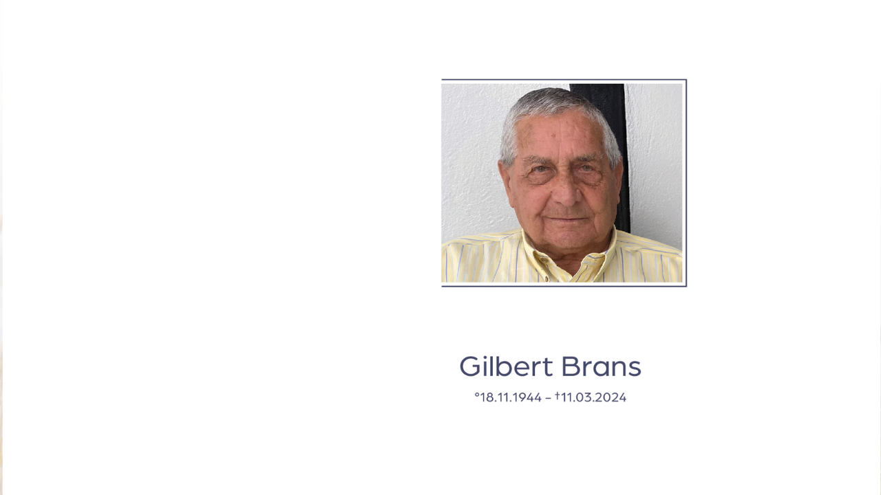 Overlijdensbericht Gilbert Brans