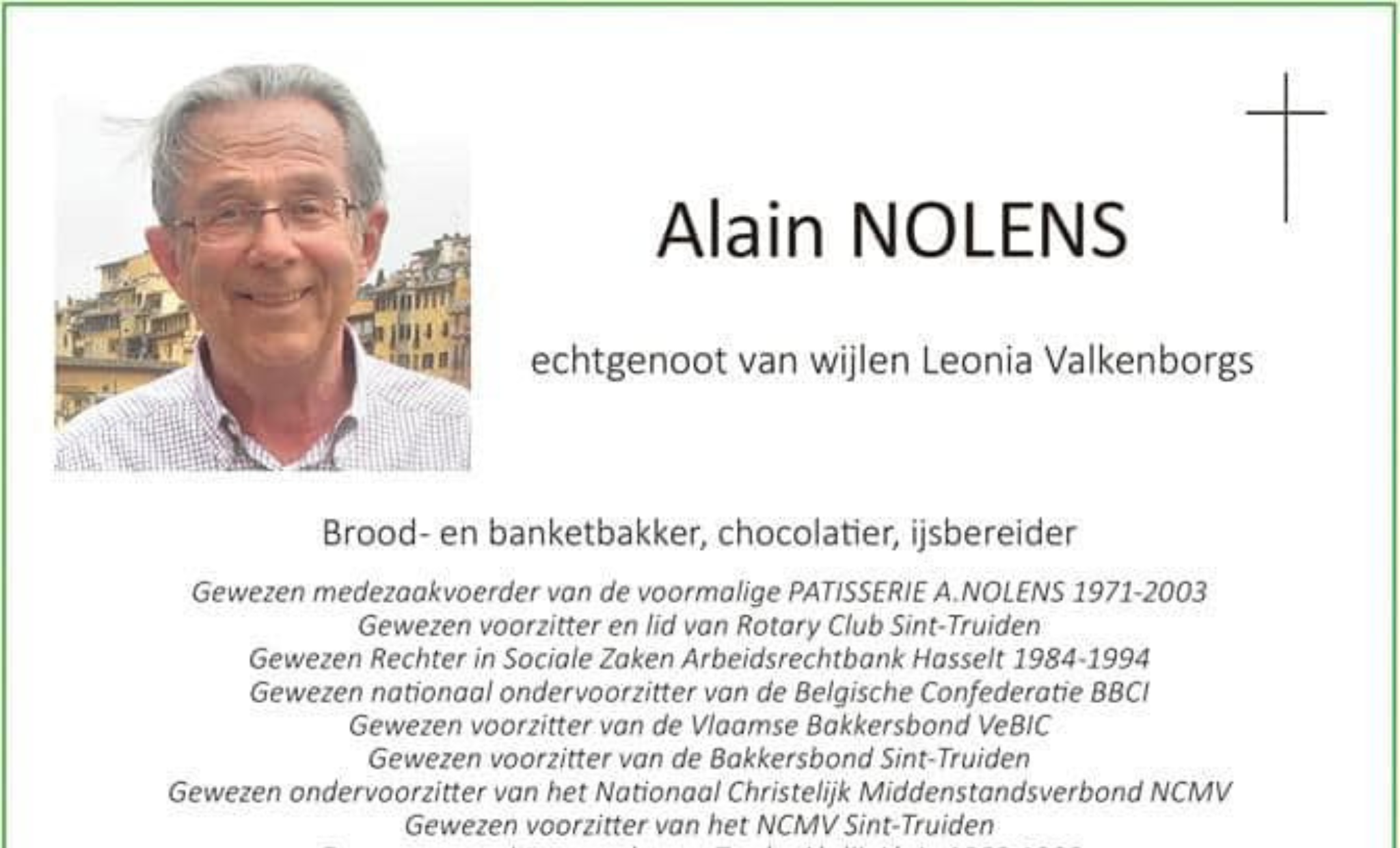 Overlijdensbericht Alain Nolens