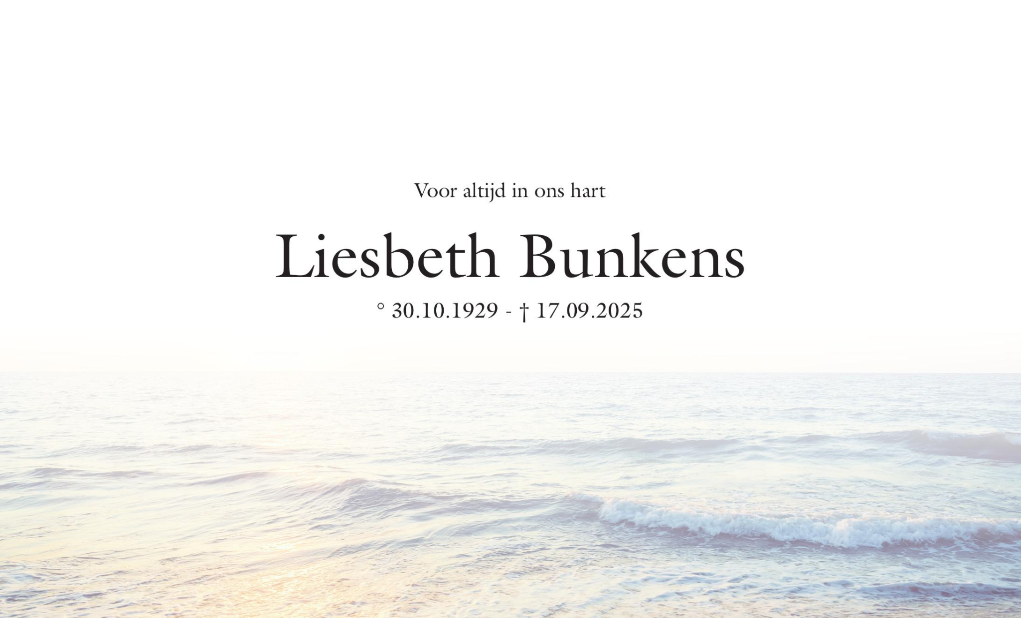 Overlijdensbericht van Liesbeth Bunkens