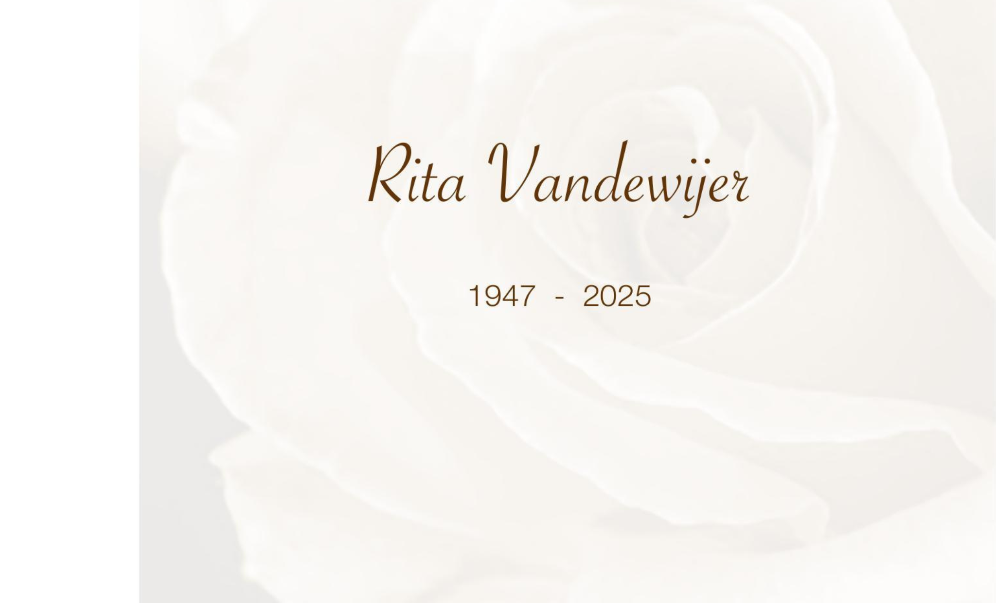 Overlijdensbericht van Rita Vandewijer