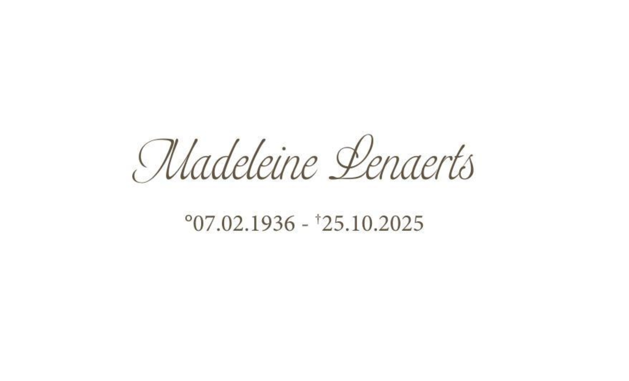 Overlijdensbericht van Madeleine Lenaerts