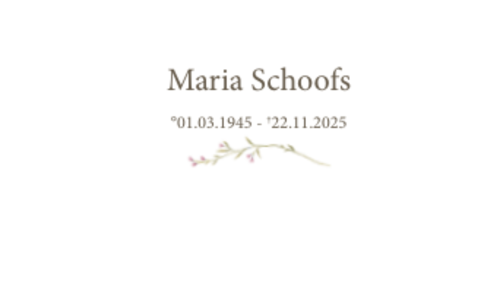 Overlijdensbericht van Maria Schoofs