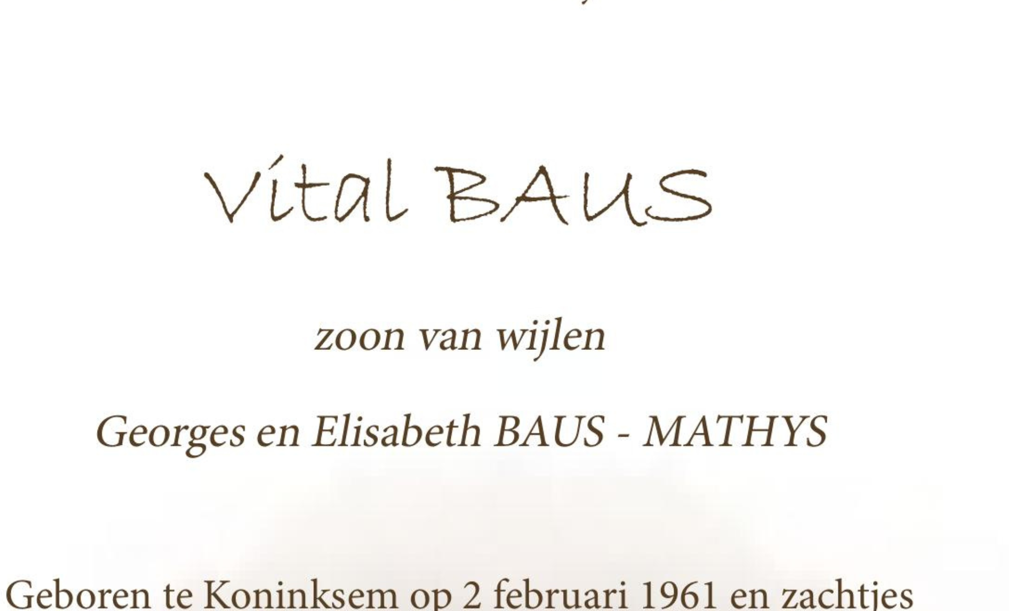 Overlijdensbericht van Vital BAUS