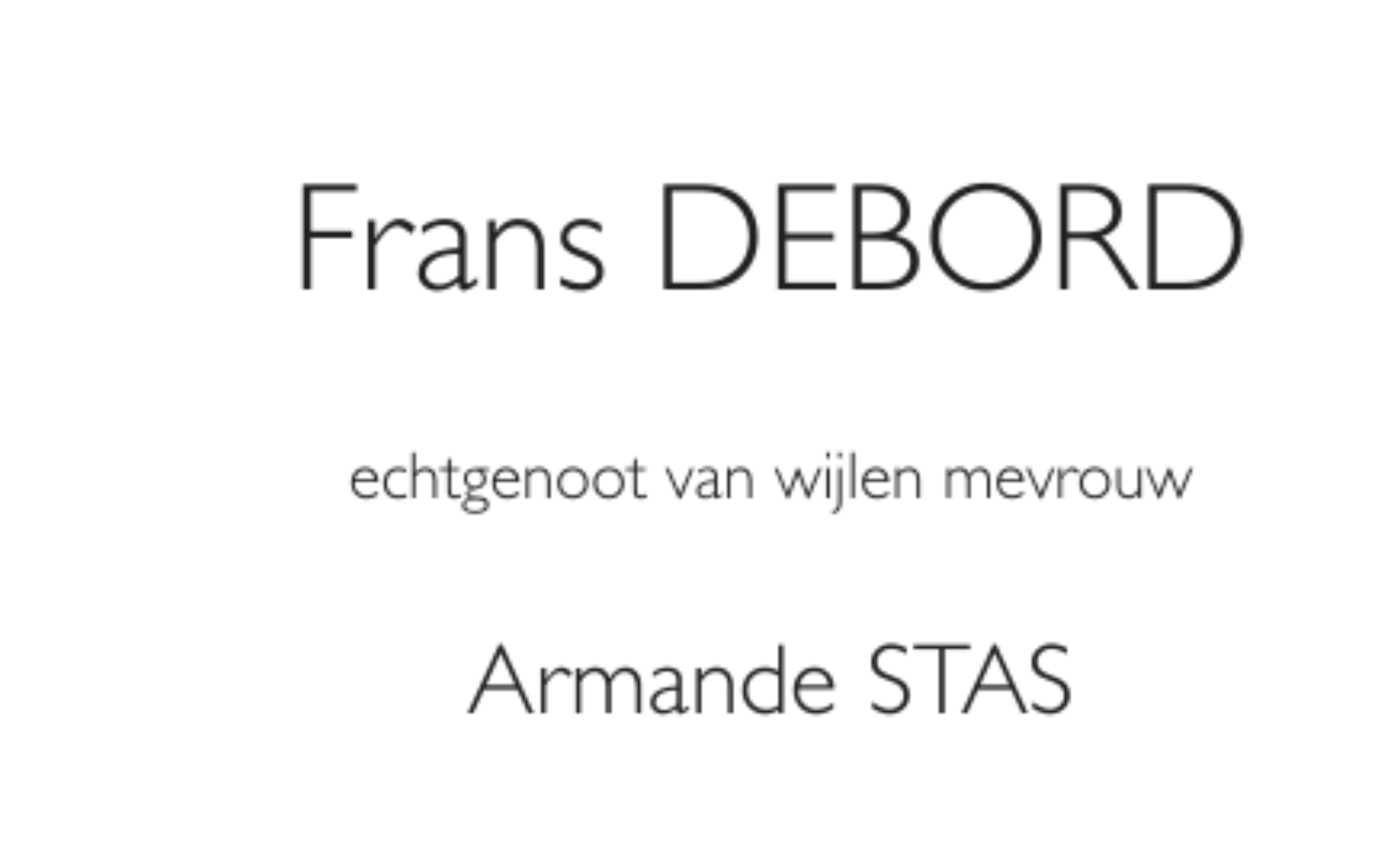 Overlijdensbericht van Frans Debord