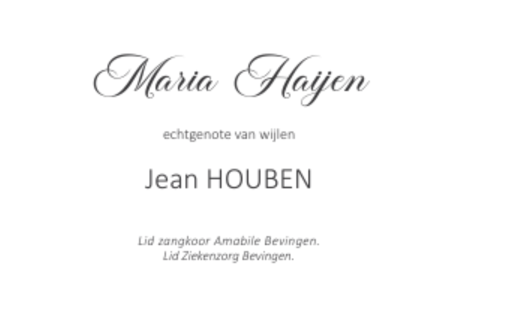 Overlijdensbericht van Maria Haijen