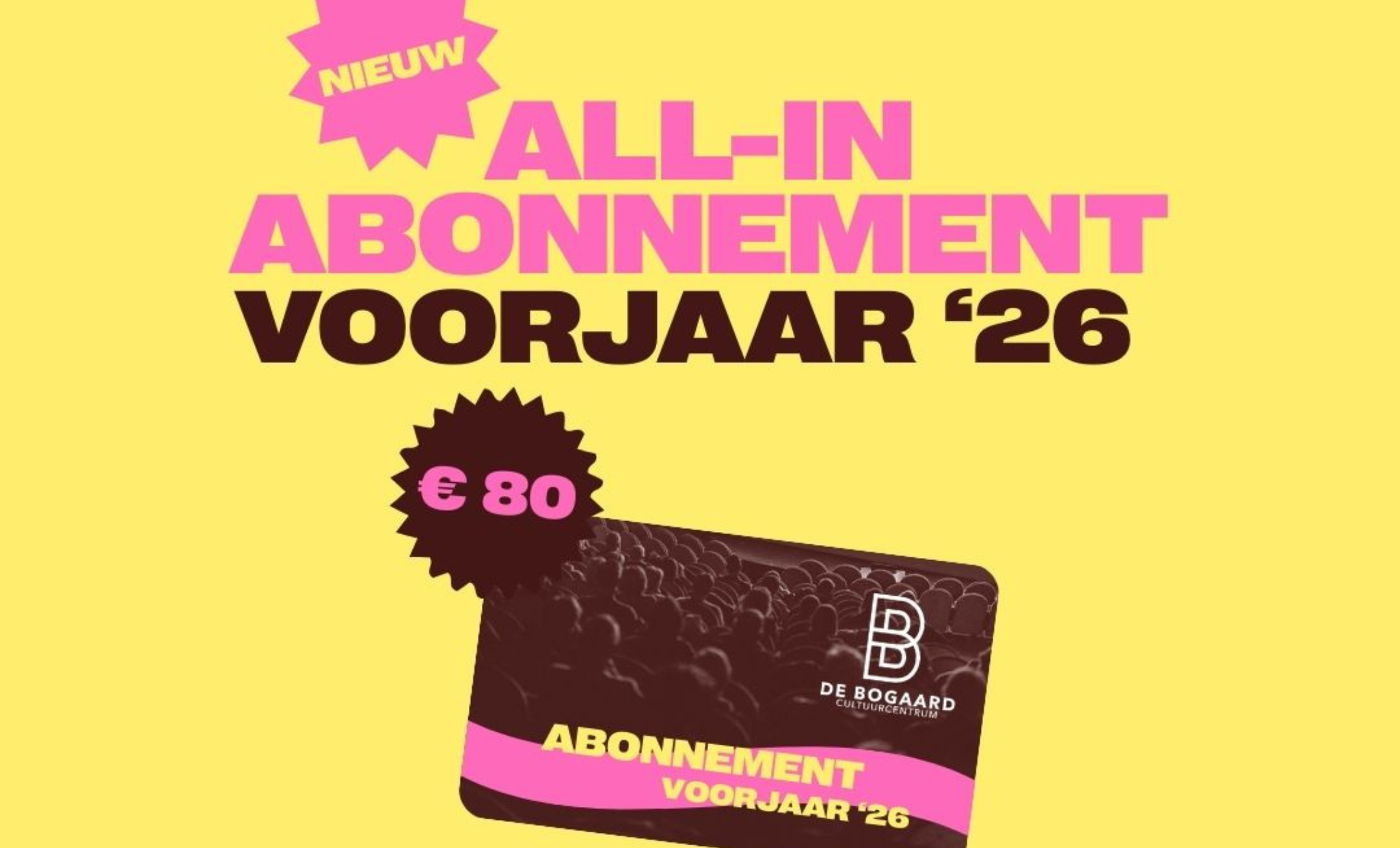 CC de Bogaard lanceert 100 all-in voorjaarsabonnementen aan 80 euro