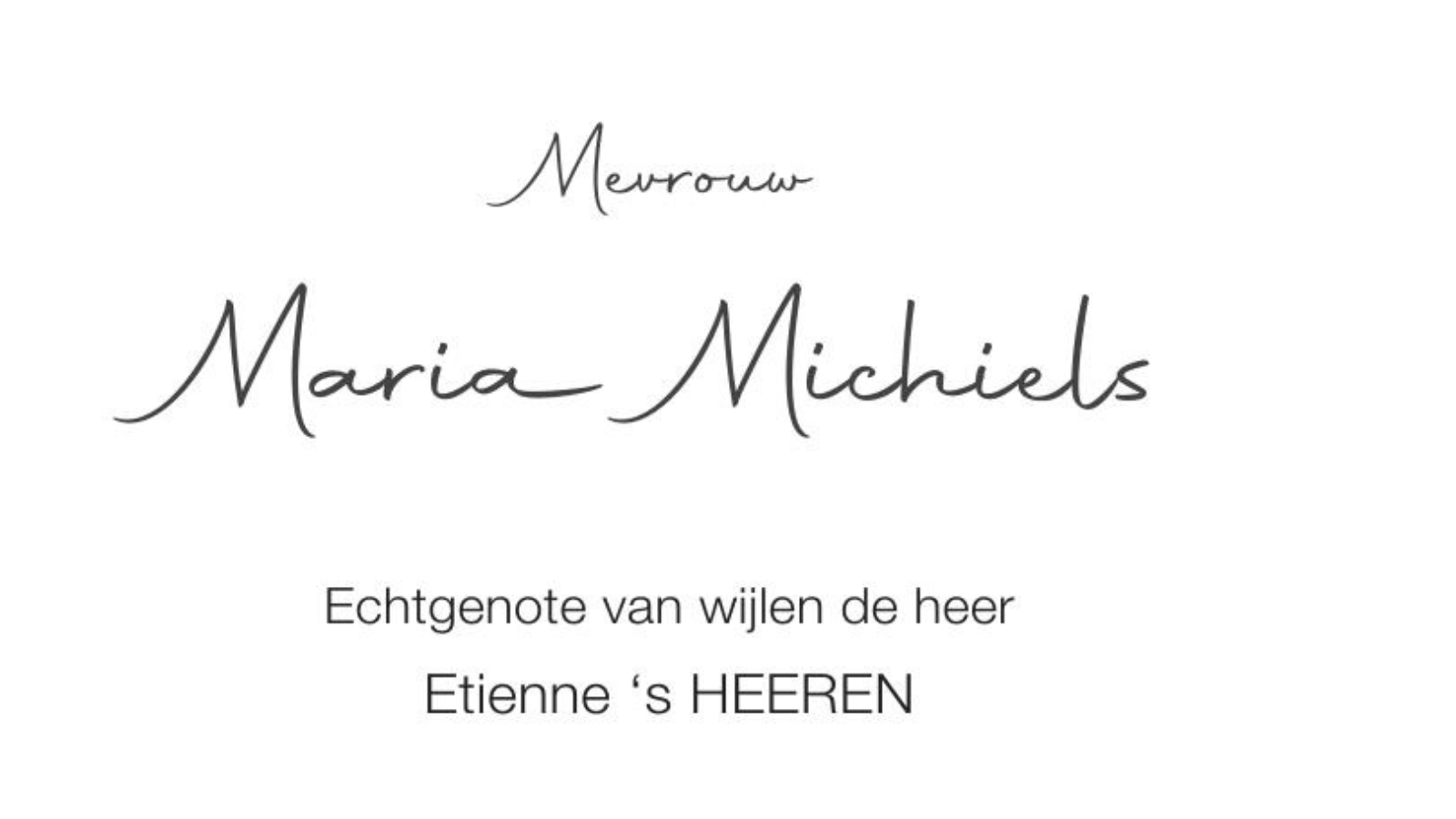 Overlijdensbericht van Maria Michiels