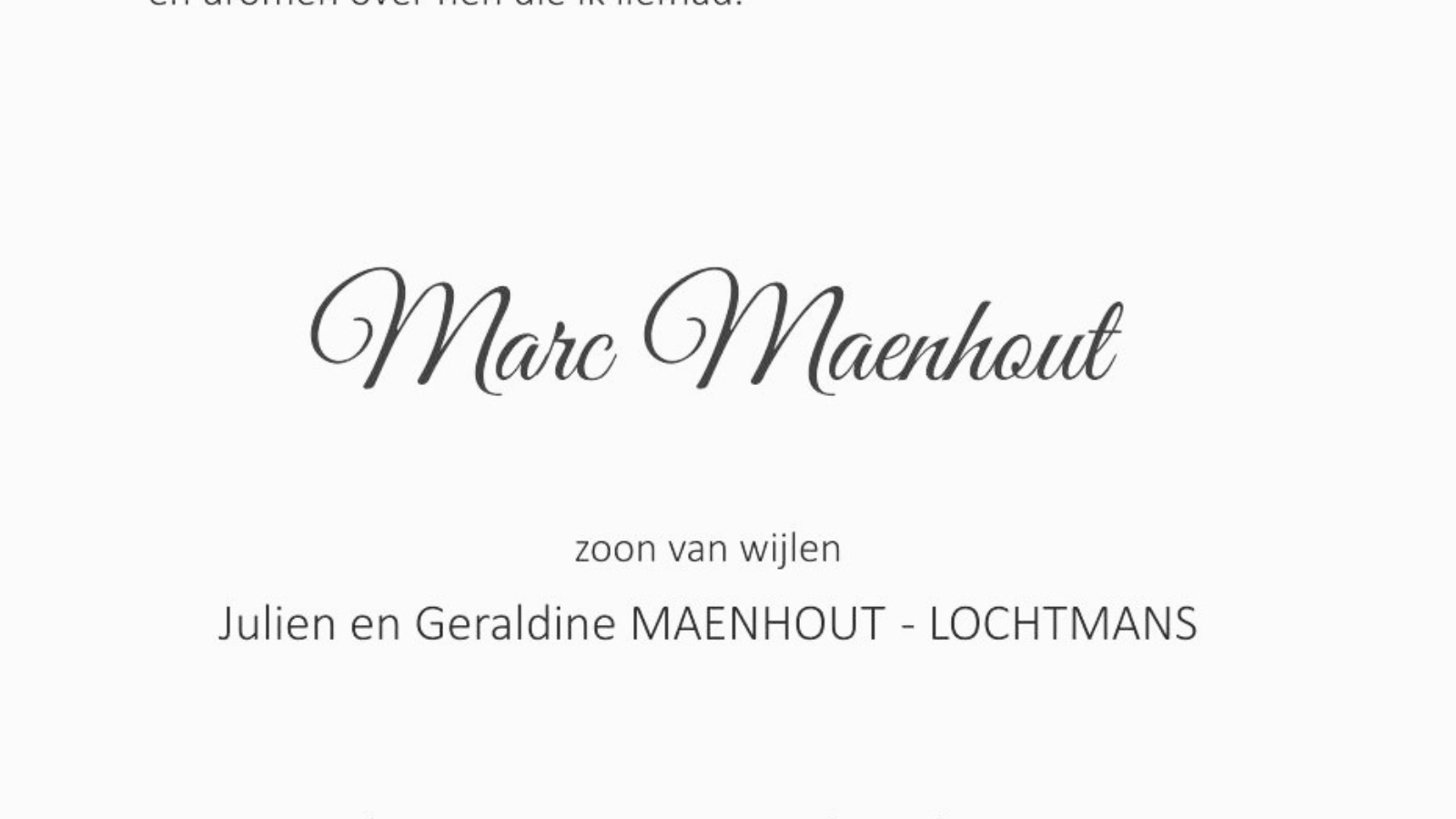 Overlijdensbericht van Marc Maenhout