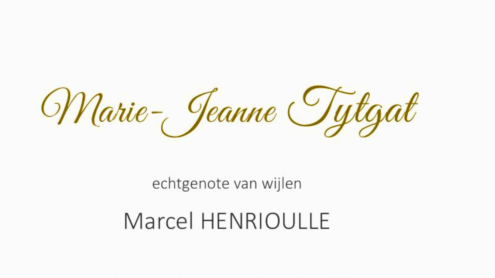 Overlijdensbericht van Marie-Jeanne Tytgat