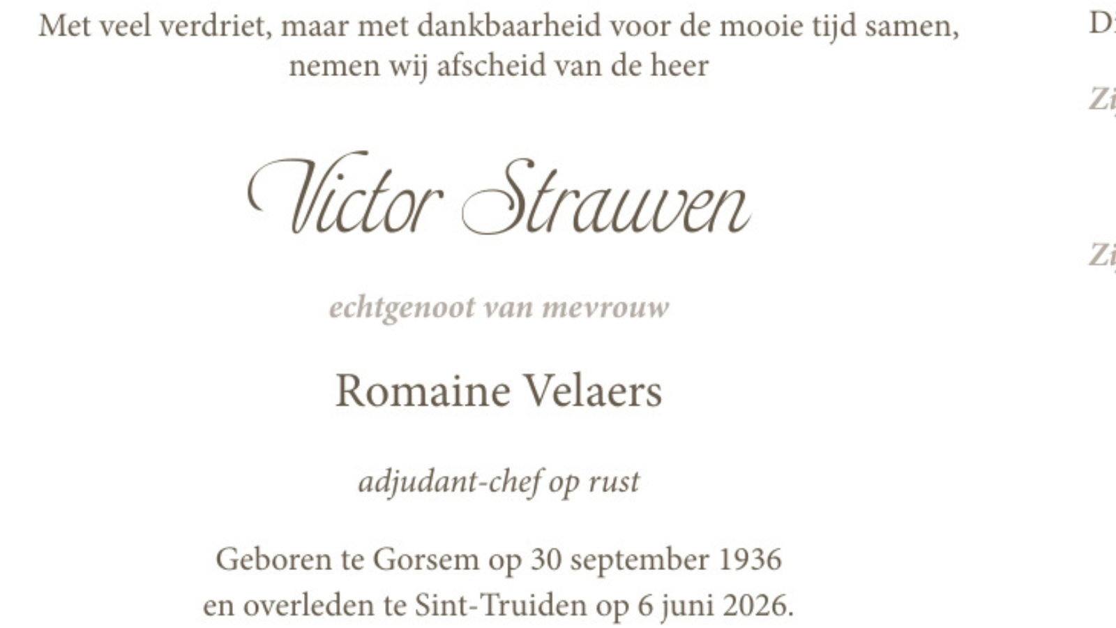 Overlijdensbericht van Victor Strauven