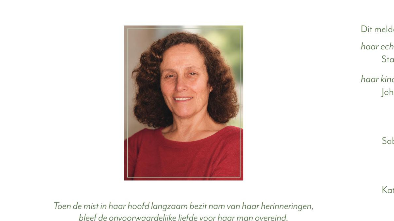 Overlijdensbericht van Georgette Neven
