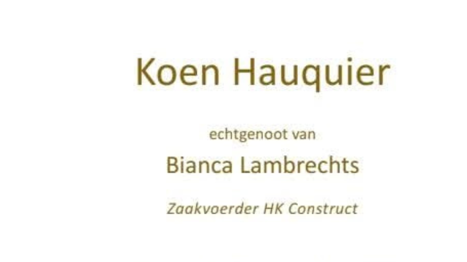 Overlijdensbericht van Koen Hauquier