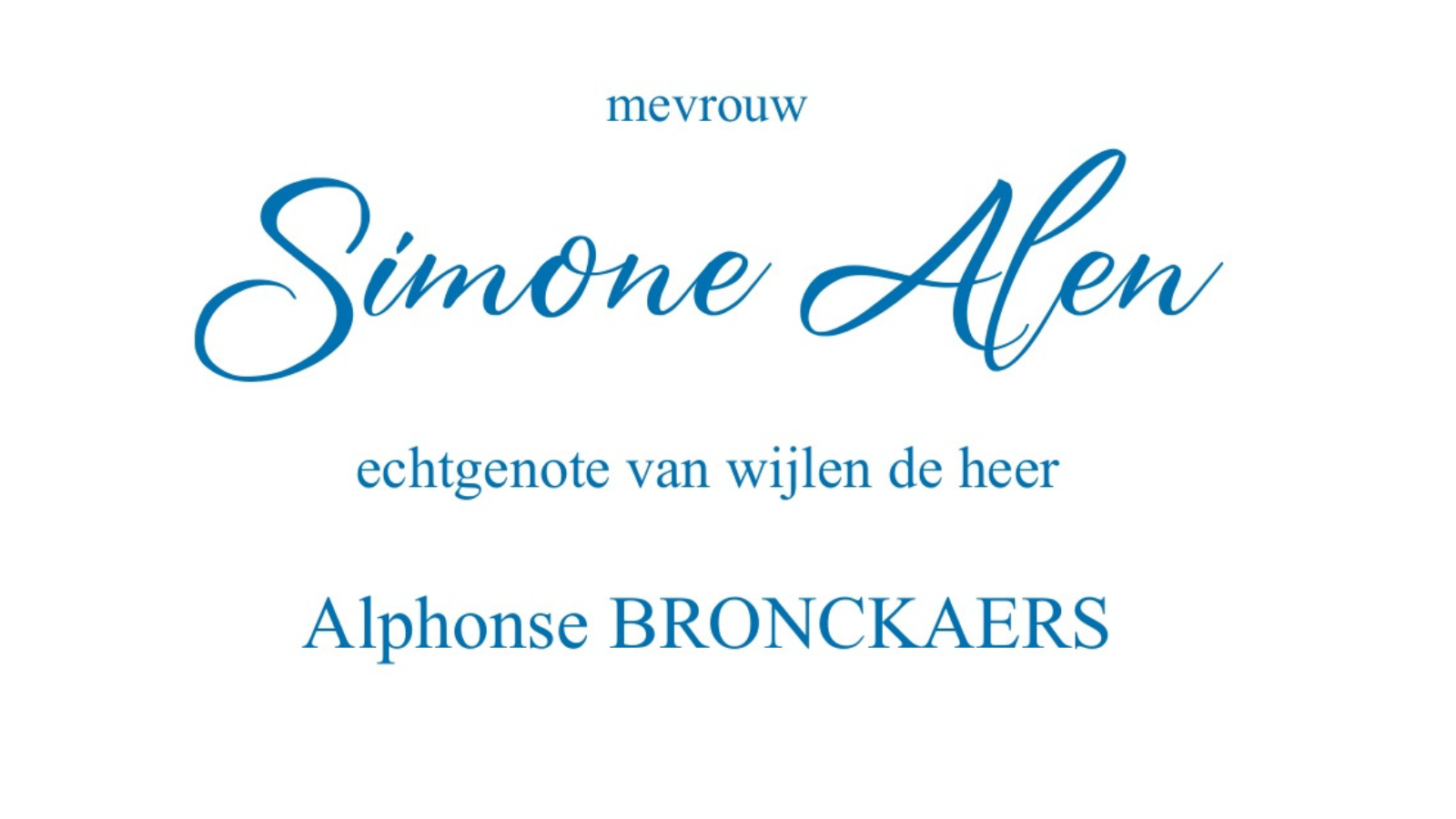 Overlijdensbericht van Simone Alen