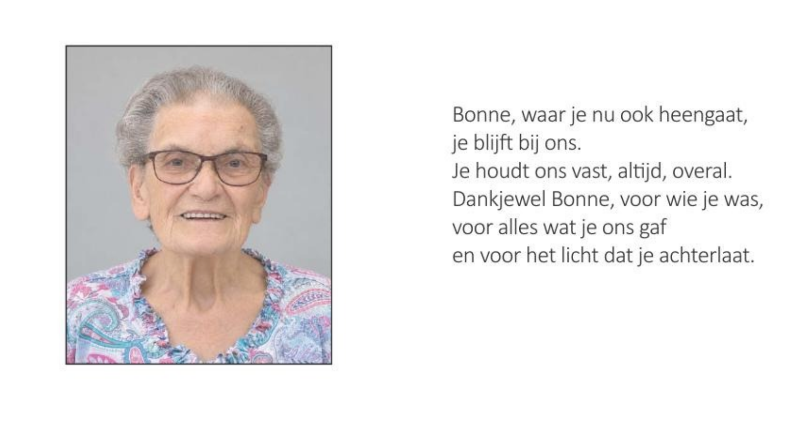 Overlijdensbericht van Lucie Clerinx
